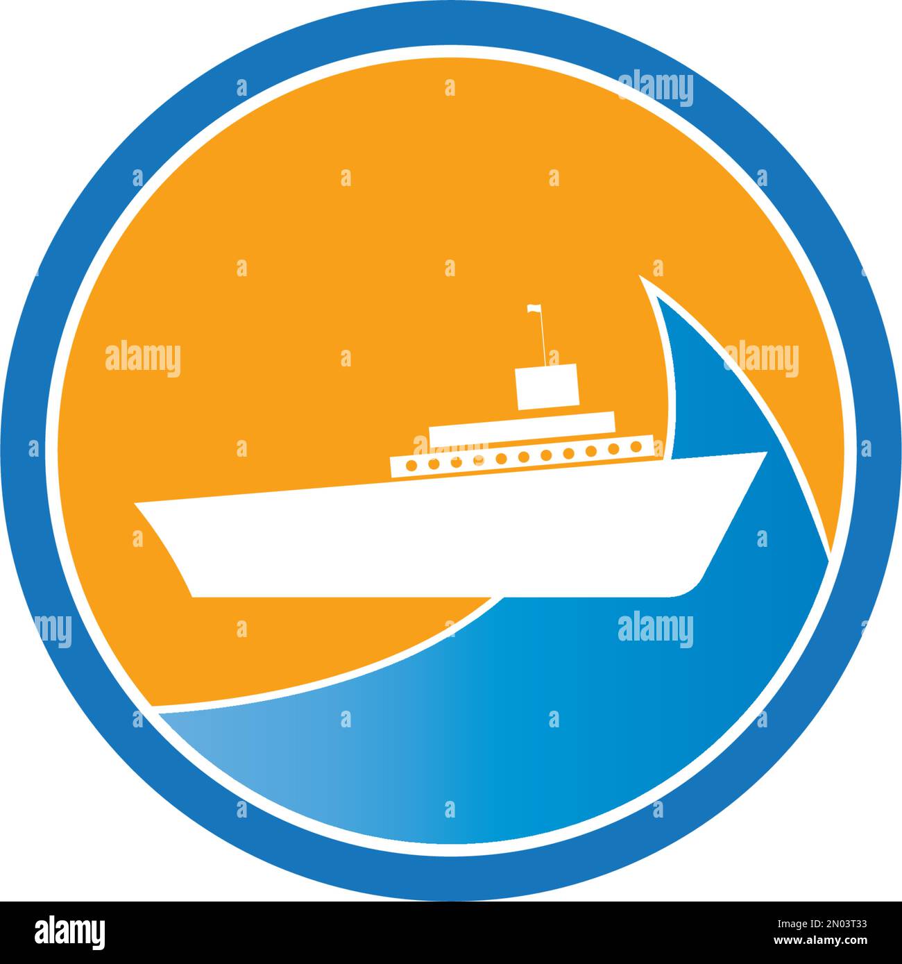 Design-Vorlage für Vektordarstellung von Kreuzfahrtschiffen Stock Vektor