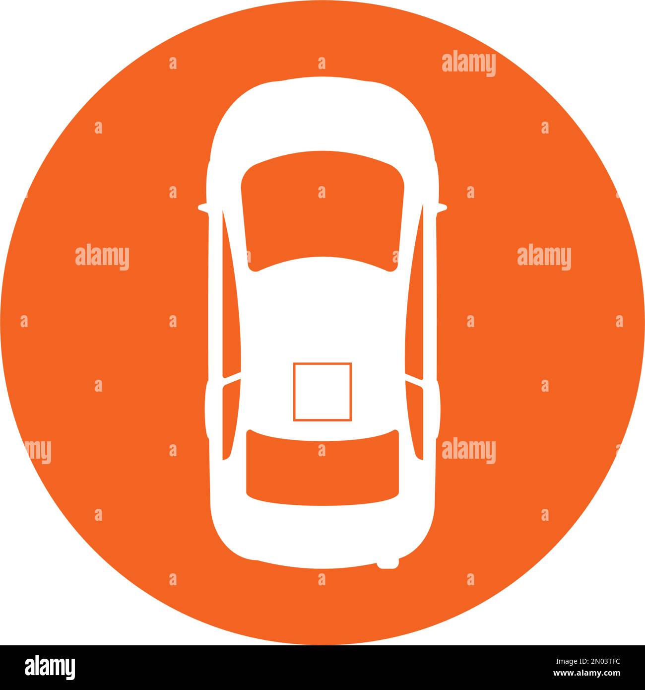 Draufsicht eines Vektorsymbols eines Autos. Fahrzeug. Limousine. Stock Vektor