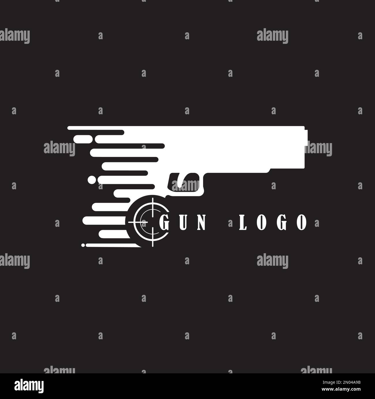 Design und Hintergrund des Gewehrlogos Stock Vektor