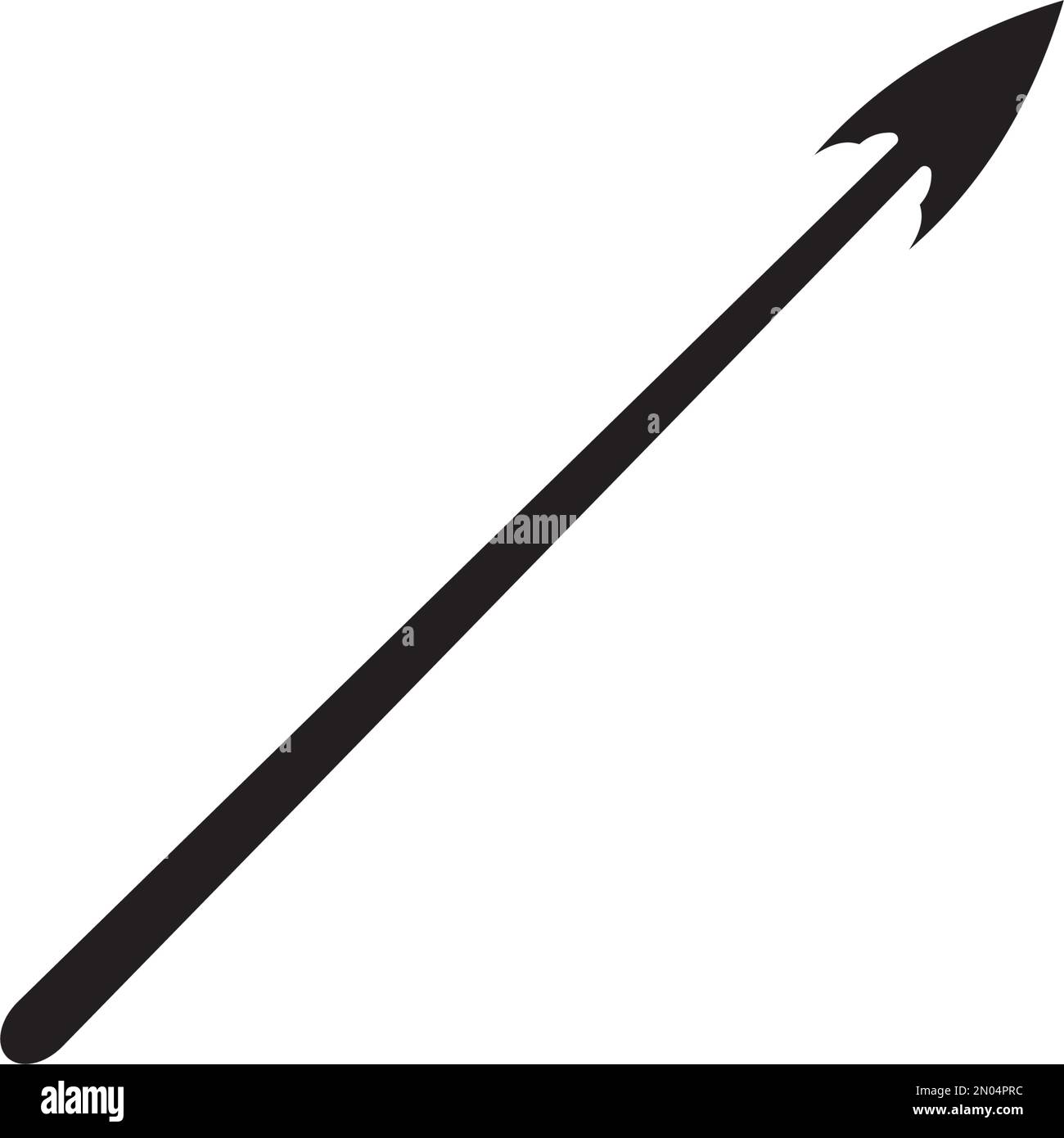 Darstellung des Spear-Symbols isoliert auf weißem Hintergrund. Speer-Vektor-Logo. Modernes Vektorpiktogramm für Webgrafiken Stock Vektor