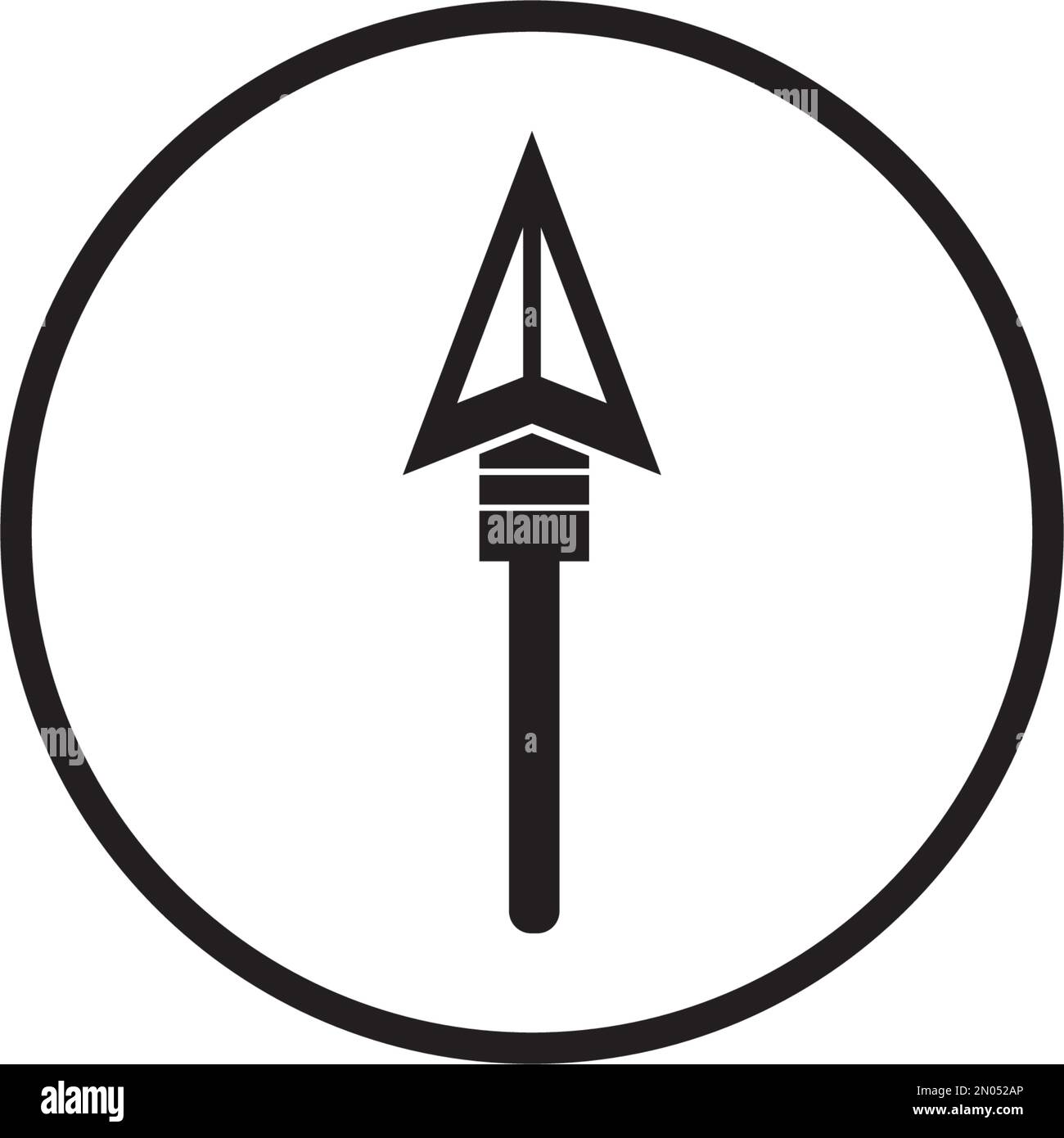 Darstellung des Spear-Symbols isoliert auf weißem Hintergrund. Speer-Vektor-Logo. Modernes Vektorpiktogramm für Webgrafiken Stock Vektor