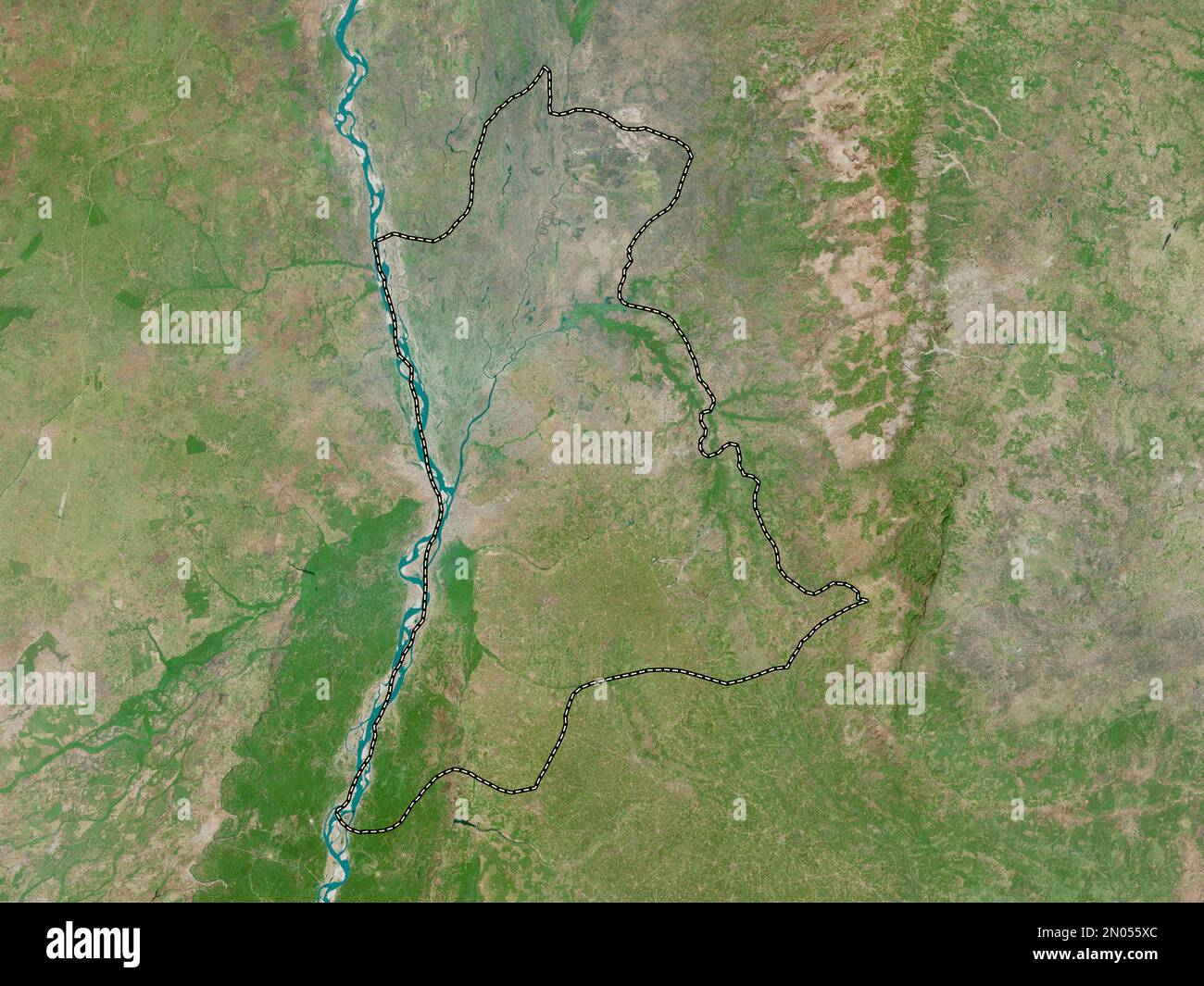 Anambra, Staat Nigeria. Hochauflösende Satellitenkarte Stockfoto