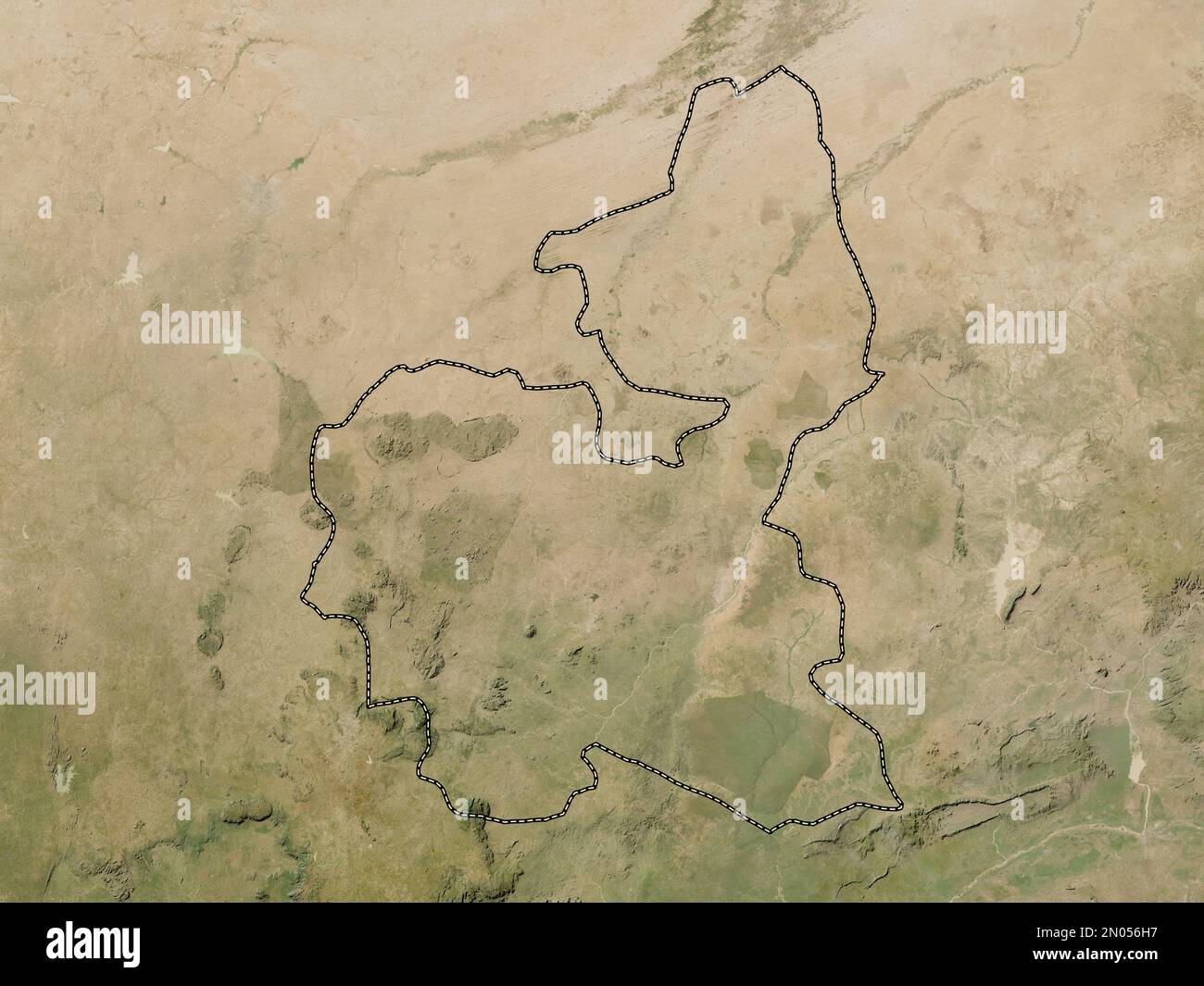 Bauchi, Staat Nigeria. Satellitenkarte mit niedriger Auflösung Stockfoto