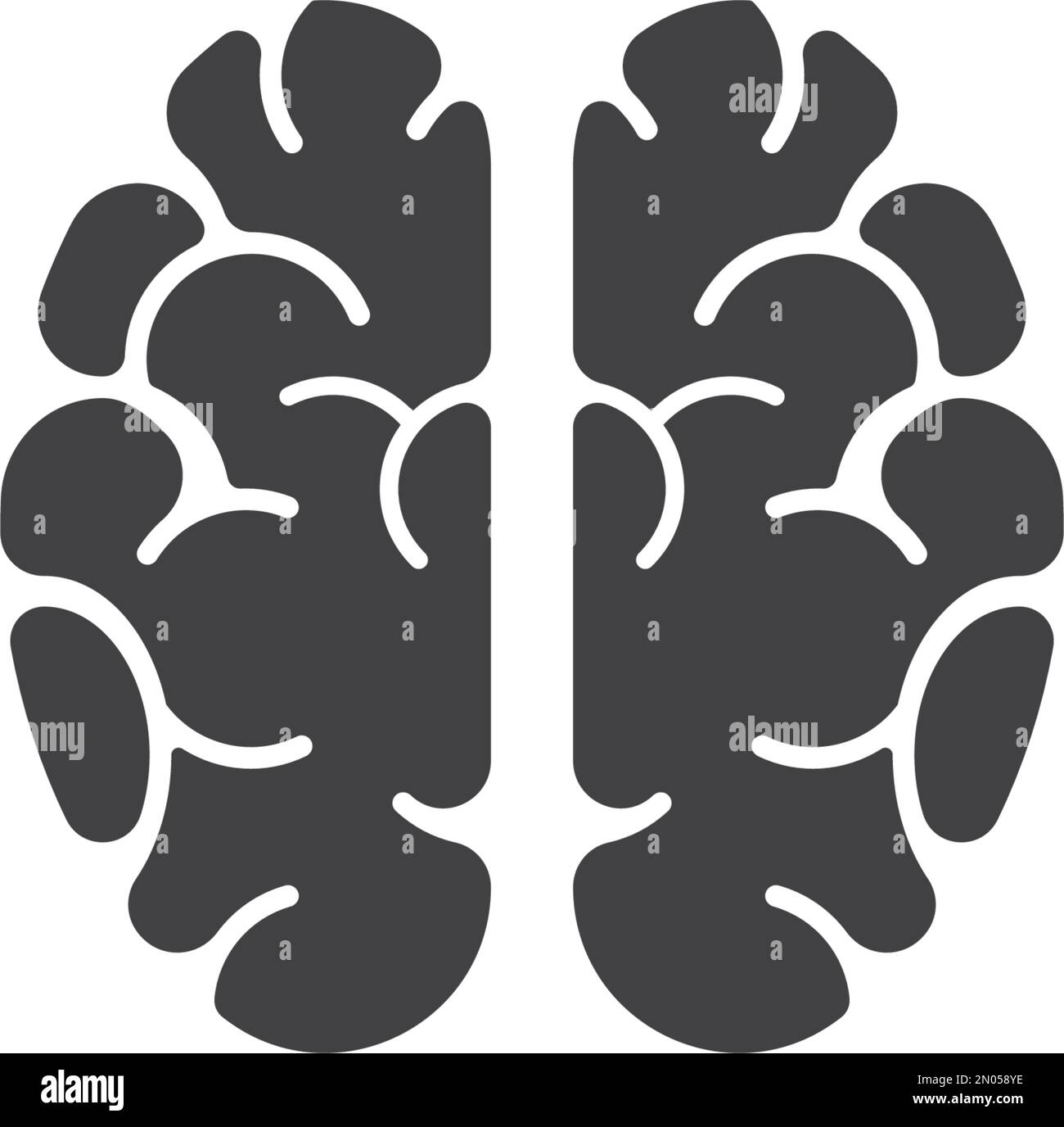 Vektordesign-Illustration des Brain Logos, Hintergrund der Symbolvorlage. Stock Vektor