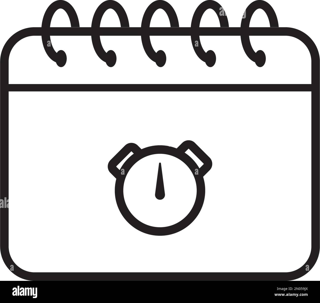 Symbol für Kalenderzeile. Vektorsymbol im trendigen flachen Stil auf weißem Hintergrund. Kalender singen für Design. Stock Vektor