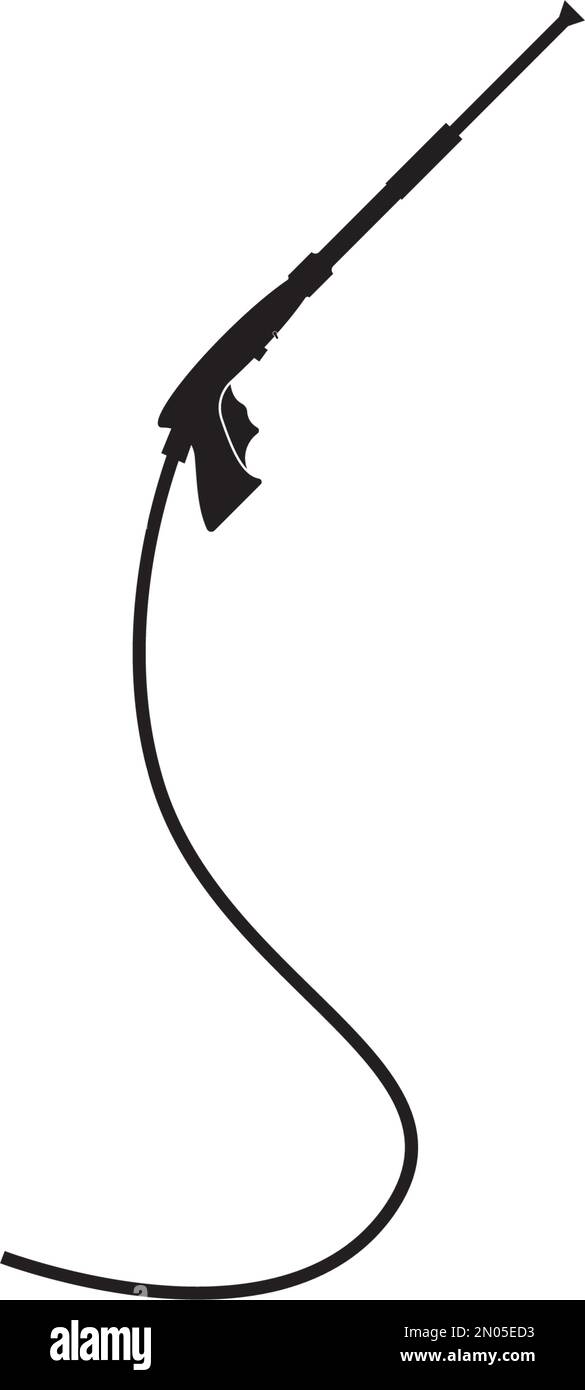Logo-Vorlage für Druckwaschpistole. Reinigungsvektordesign. Illustration der Werkzeuge Stock Vektor