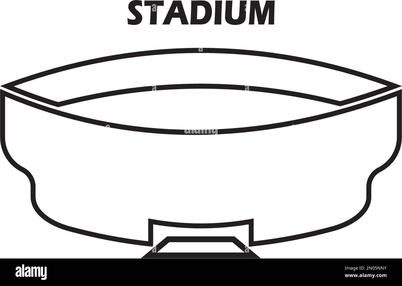 Vektor des Stadionsymbols, Symbol der Designzeichnung und Hintergrund. Stock Vektor