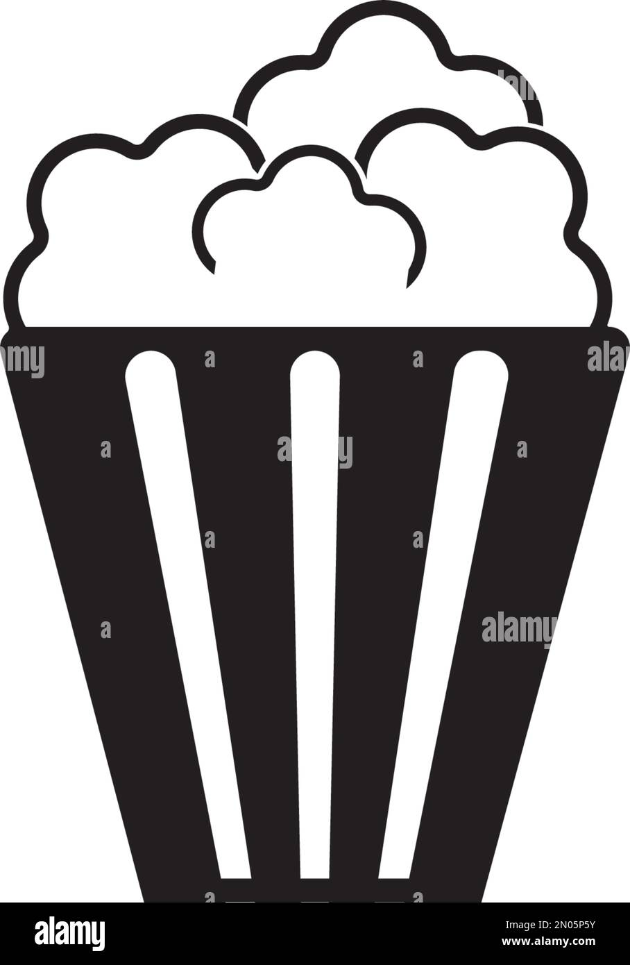 Popcorn-Symbolvektor isoliert, Logo-Design-Illustration Stock Vektor