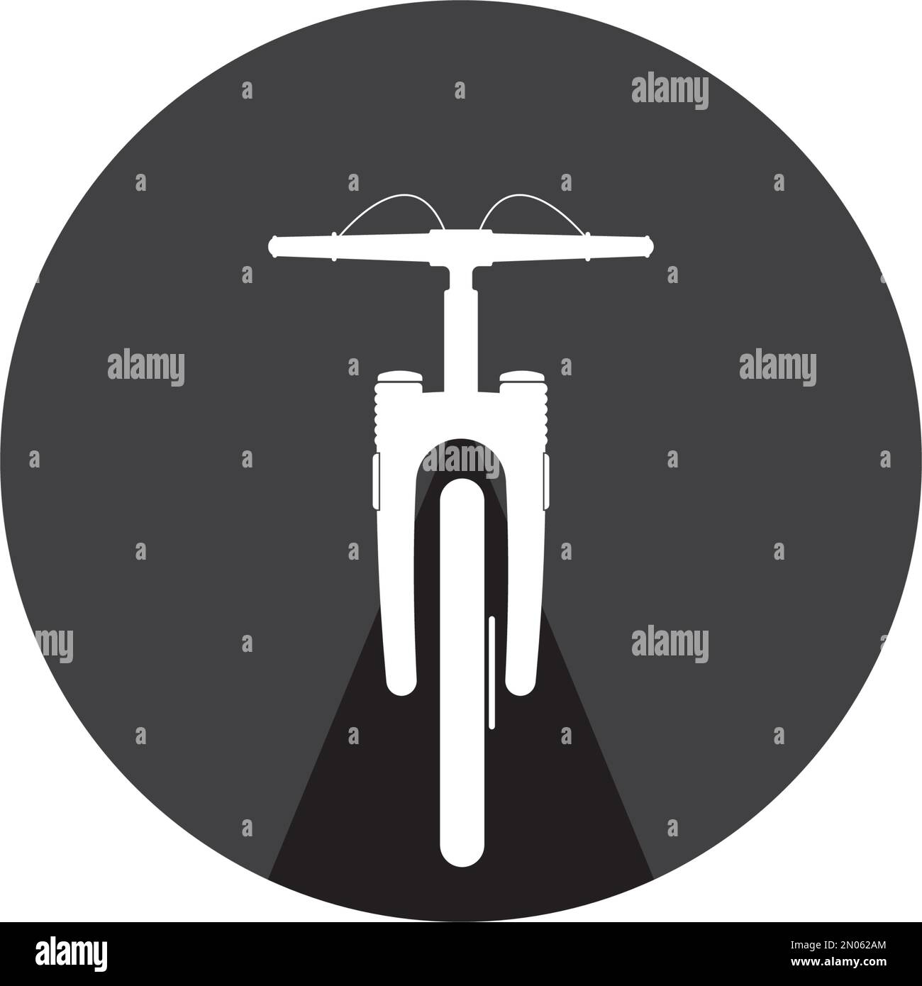 Vektordarstellung des Fahrradsymbols in Schwarz auf weißem Hintergrund Stock Vektor