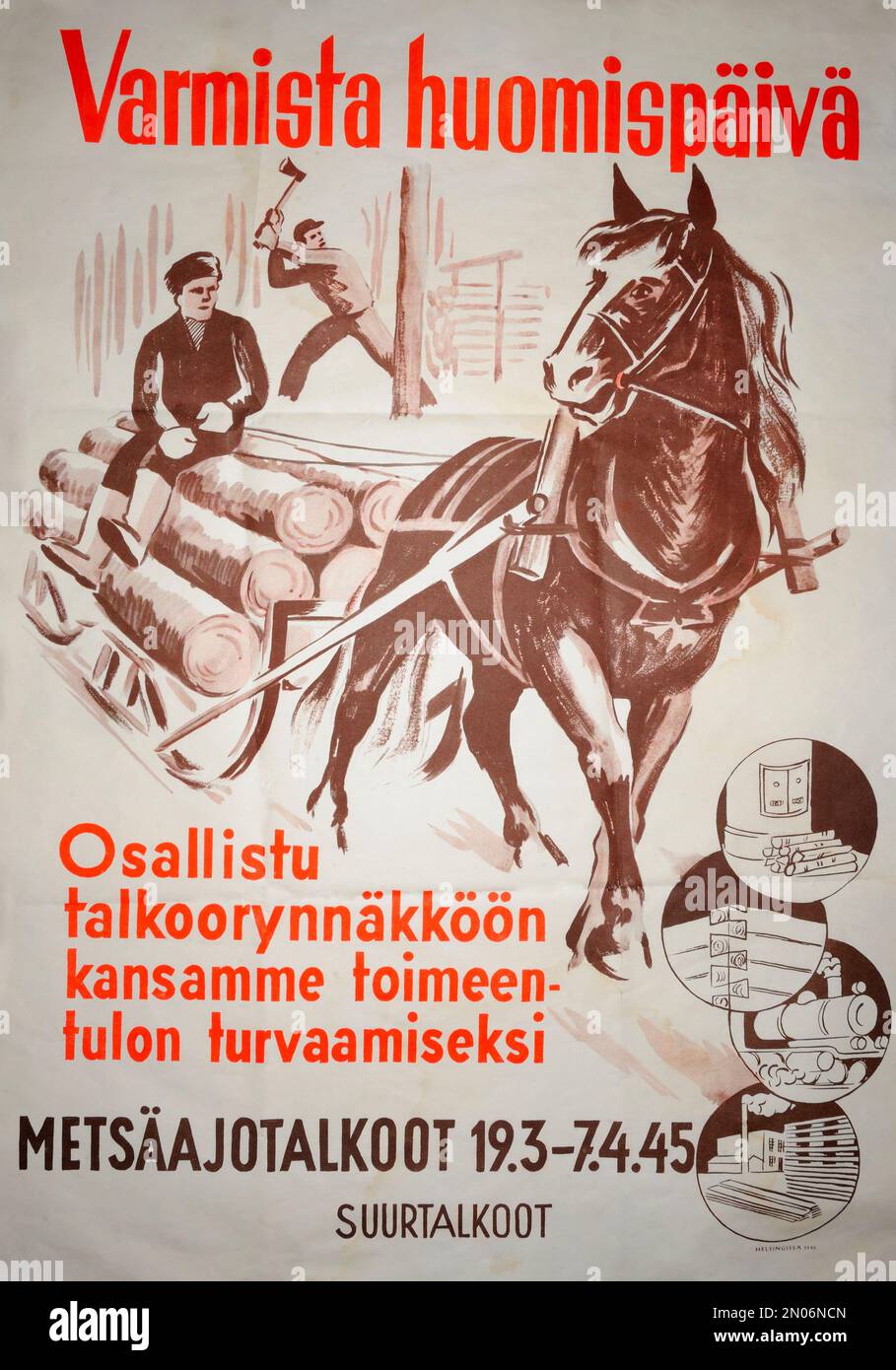 Die Nachkriegszeit hatte große Hoffnungen, das Leben der finnischen Bevölkerung zu verbessern. Leider haben die Leute gemerkt, dass das Elend anhielt. Die Regelung des Wahlrechts Stockfoto
