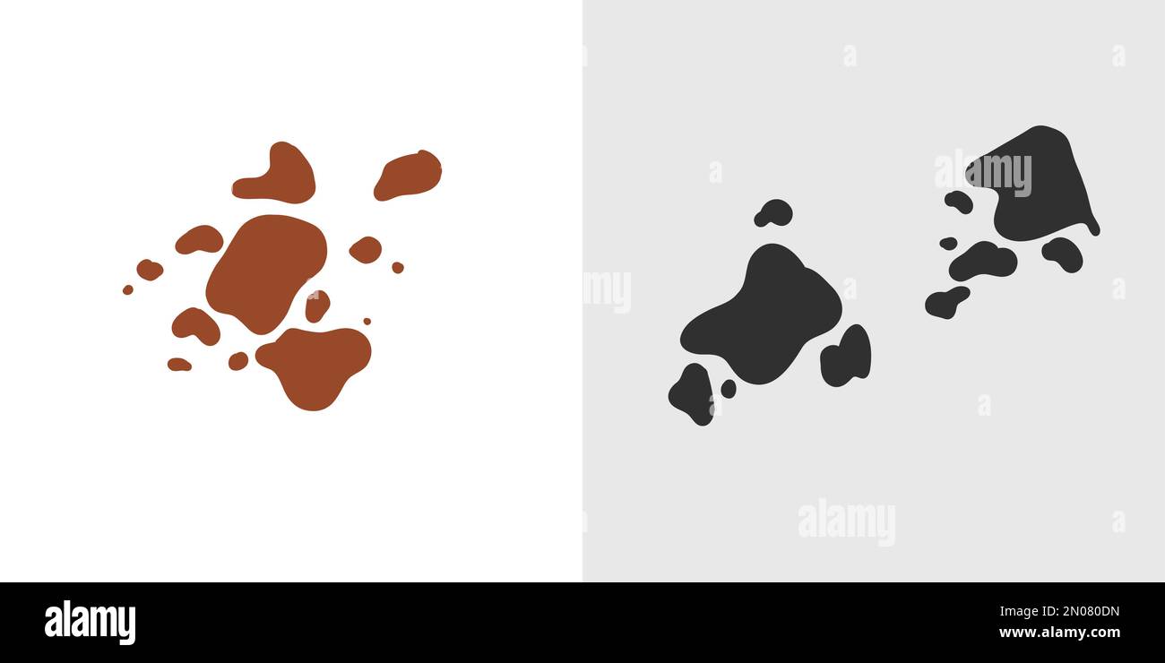 Handgezeichnete abstrakte Vektorgrafik Clipart Illustration Pferd- und Kuhhaut Textur Logo Element.Western Design Konzept. Zeitgenössische Kunst im Wilden Westen Stock Vektor