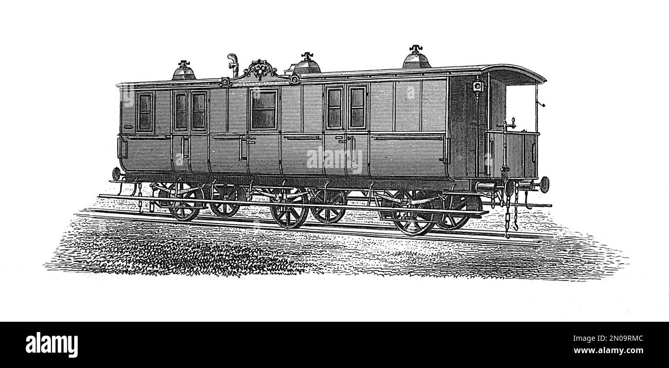 Die Gravur des Pkw aus dem 19. Jahrhundert im 19. Jahrhundert. Illustration veröffentlicht in Systematischer Bilder Atlas - Bauwesen, Ikonographische Encyklopaedi Stockfoto
