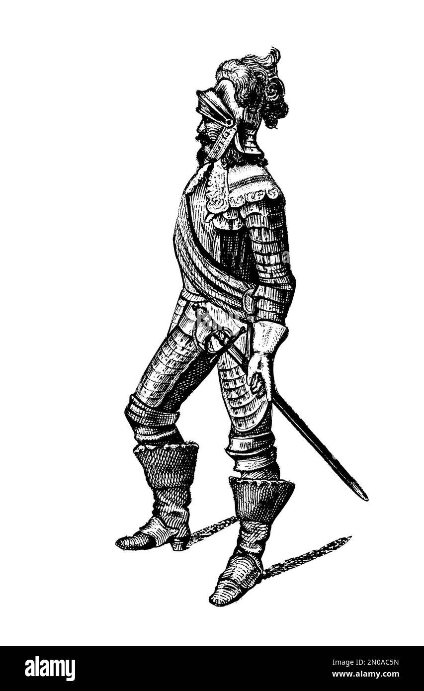 Eine antike Illustration aus dem 19. Jahrhundert, die Johan Baner im Dreißigjährigen Krieg darstellt, der von 1618 bis 1648 stattfand. Gravur veröffentlicht in zw Stockfoto