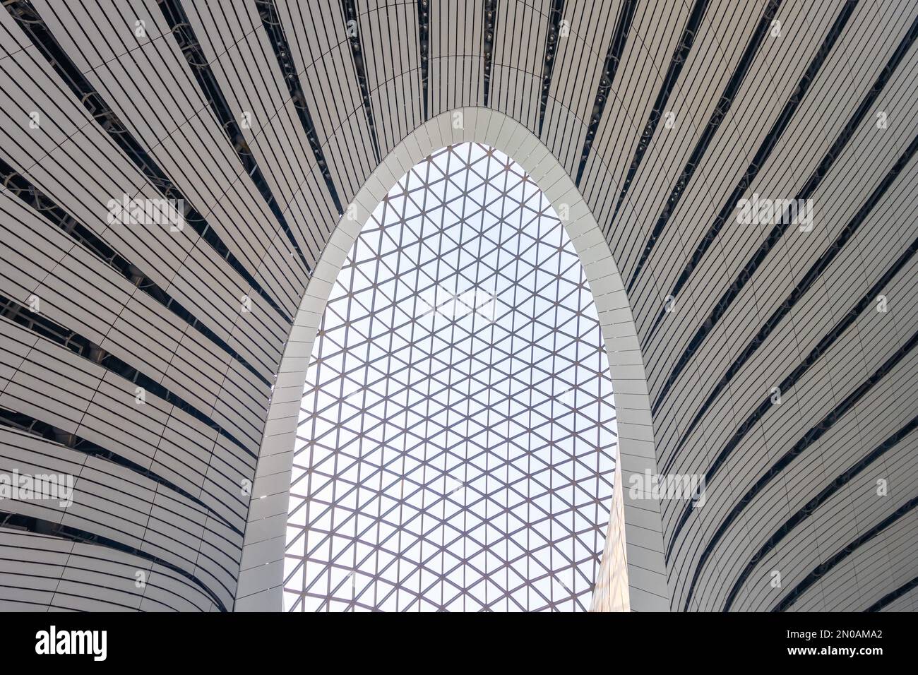 Innenstruktur des internationalen Flughafens Peking daxing Stockfoto