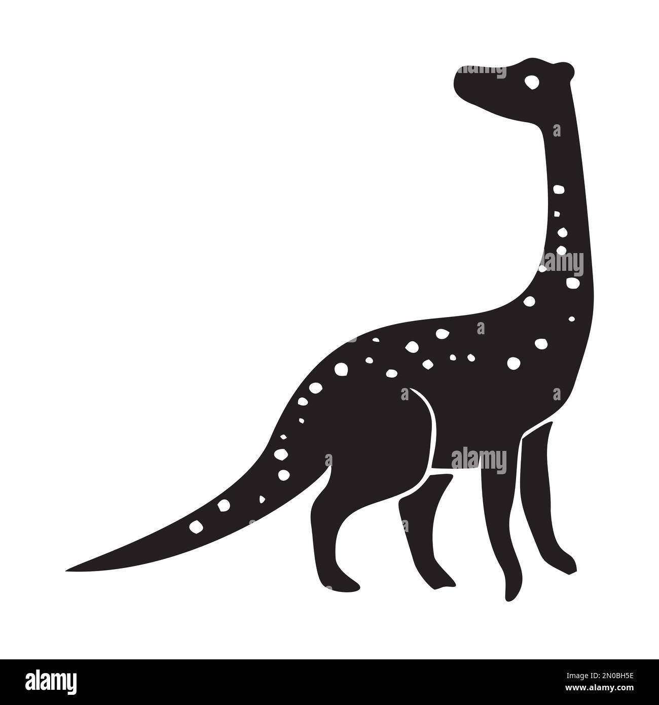 Süßes Dinosaurier-Vektormotiv für Kinder. Handgezeichnete kindliche Paleo-Reptilien-Illustration für skurrile Kunst. Stock Vektor