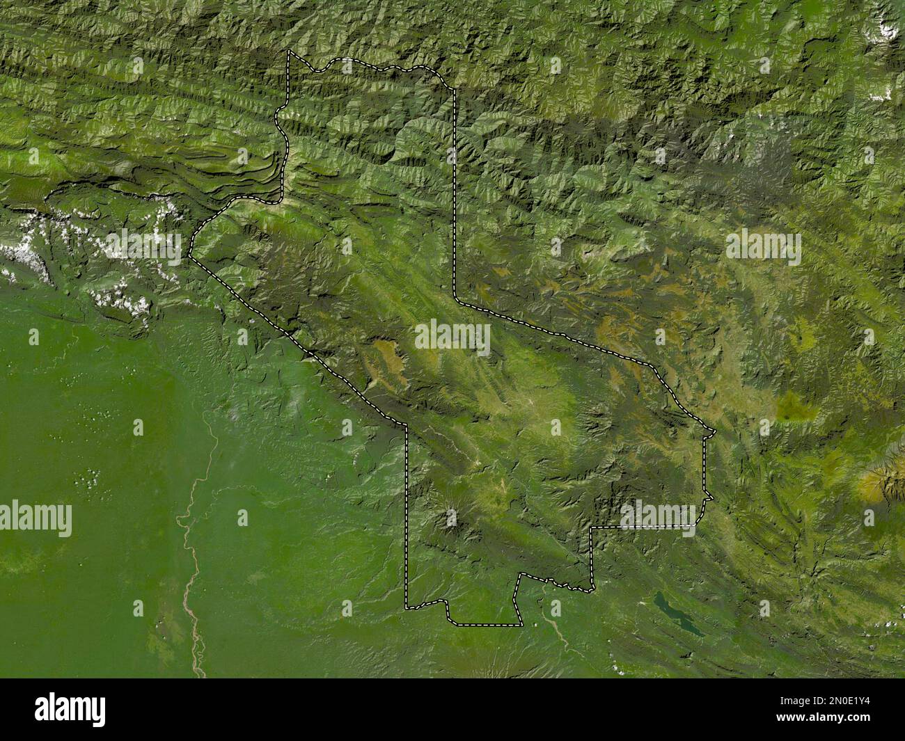 Hela, Provinz Papua-Neuguinea. Satellitenkarte mit niedriger Auflösung Stockfoto