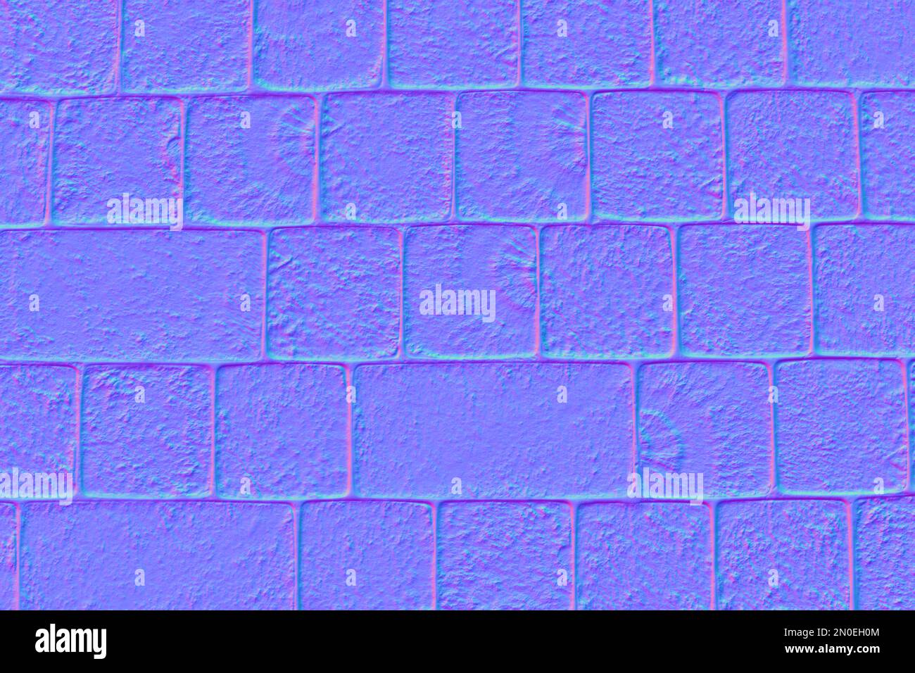 Normale Map-Textur konfigurierte Pflasterplatten, normales Mapping Stockfoto