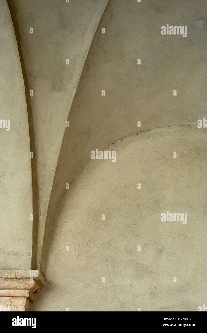 Rustikal aussehendes arris eines Gewölbedachs in der Toskana Stockfoto