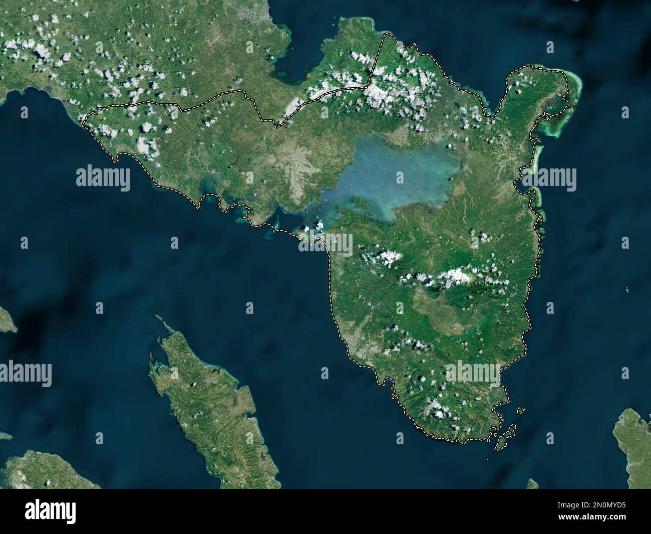 Sorsogon, Provinz der Philippinen. Hochauflösende Satellitenkarte Stockfoto