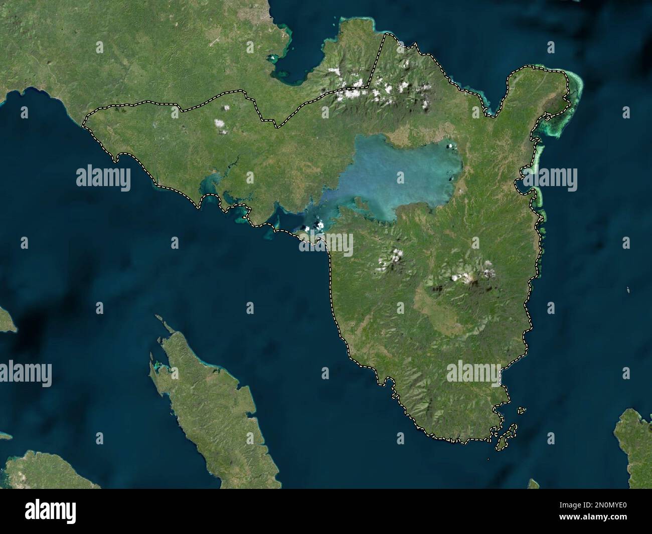 Sorsogon, Provinz der Philippinen. Satellitenkarte mit niedriger Auflösung Stockfoto