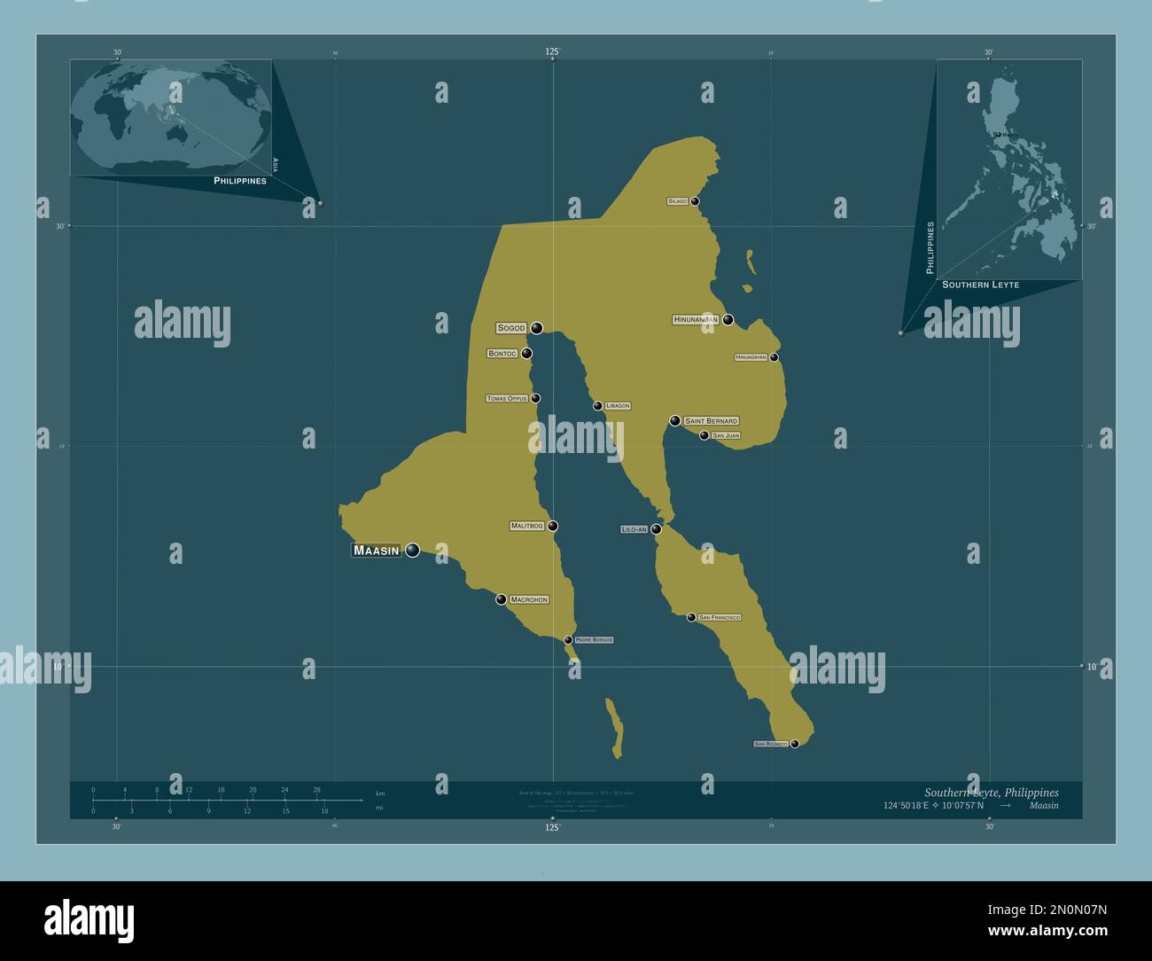 Südliches Leyte, Provinz der Philippinen. Durchgehende Farbform