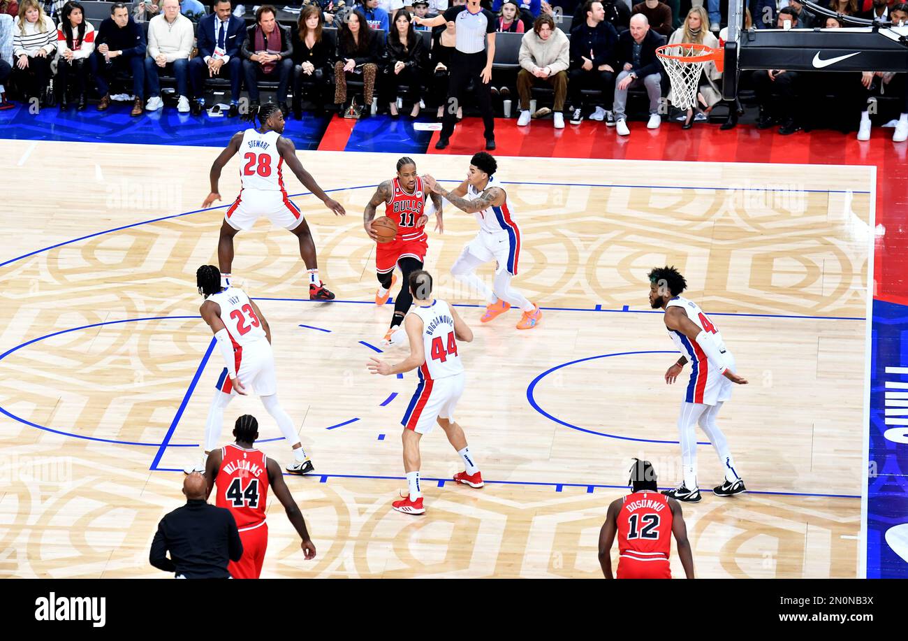 NBA Paris Game 2023 zwischen Detroit Pistons und Chicago Bulls in der AccorHotels Arena am 19. Januar 2023 in Paris, Frankreich Stockfoto