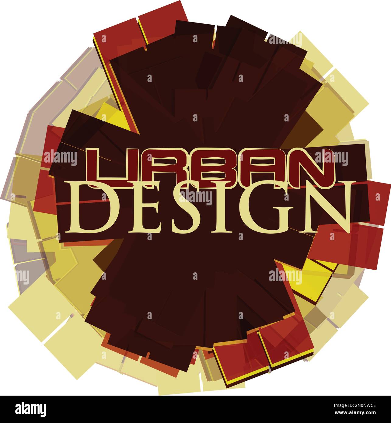 Braune Urban Design-Abstraktion. Vektorgraphische Typographie Stock Vektor