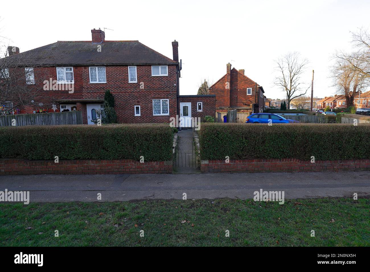 30 East Drive in Pontefraxt, West Yorkshire. Heimat eines gewalttätigen Poltergeistes, bekannt als der Schwarze Monk, auch bekannt als Fred. Stockfoto