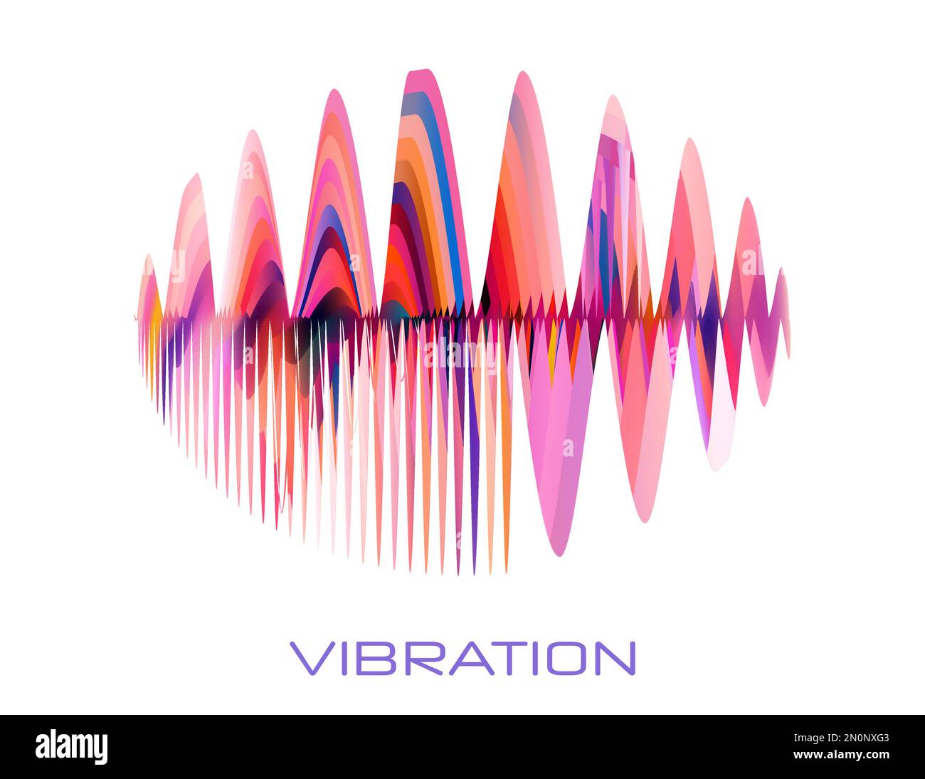 Vibration. Abstrakte Farbschwankungen auf weißem Hintergrund. Vektorgrafiken Stock Vektor