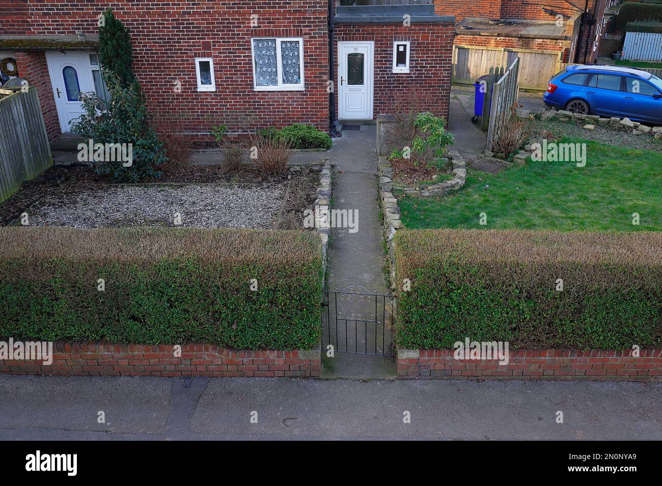 30 East Drive in Pontefraxt, West Yorkshire. Heimat eines gewalttätigen Poltergeistes, bekannt als der Schwarze Monk, auch bekannt als Fred. Stockfoto