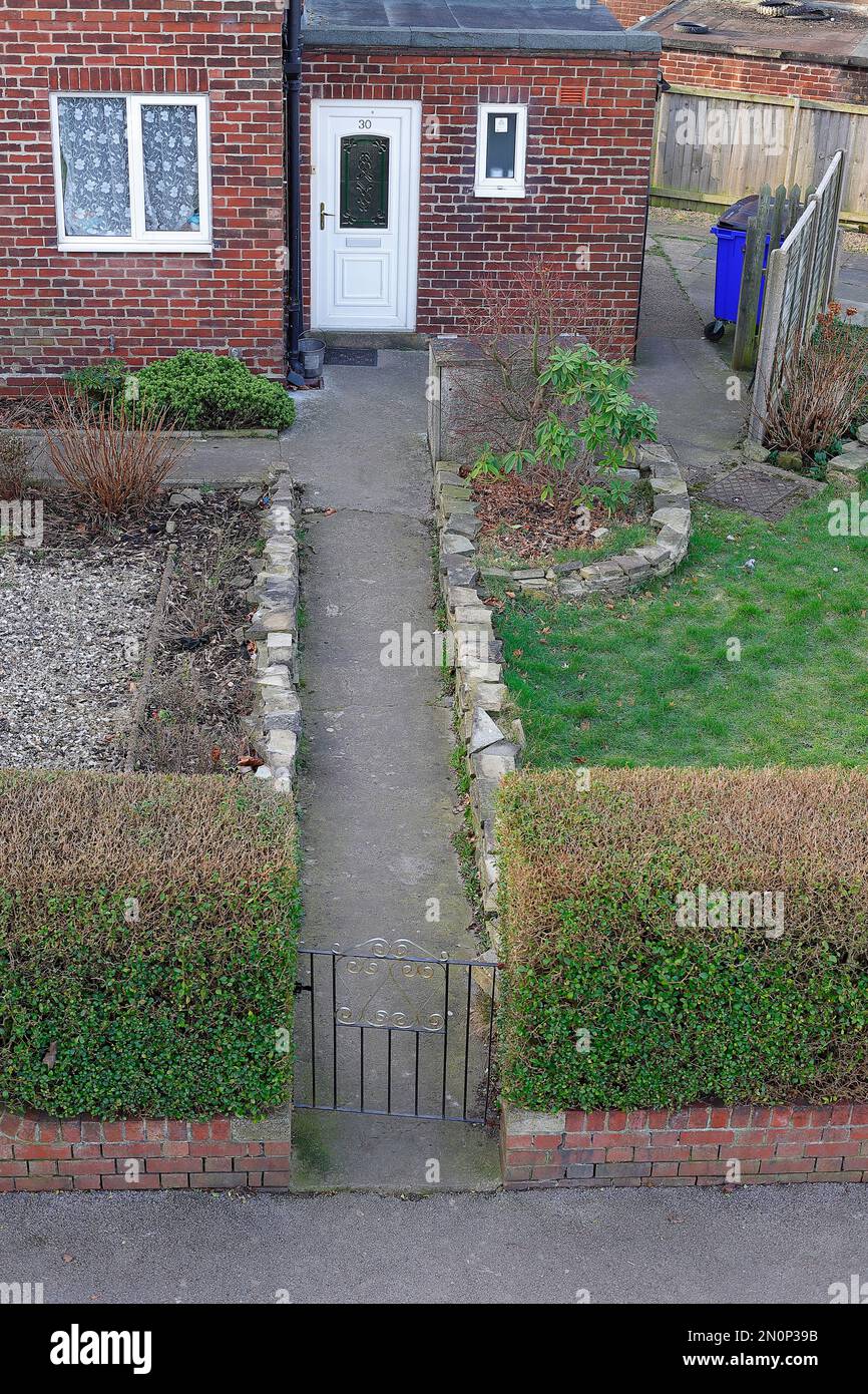 30 East Drive in Pontefraxt, West Yorkshire. Heimat eines gewalttätigen Poltergeistes, bekannt als der Schwarze Monk, auch bekannt als Fred. Stockfoto