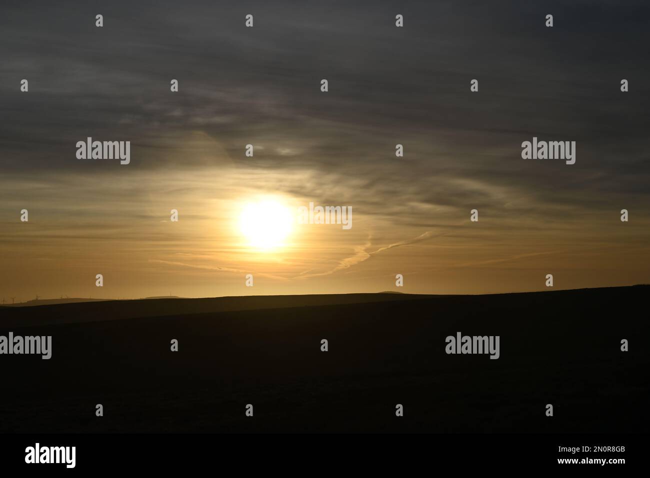 Sonnenaufgang in den Lammermuir-Hügeln Stockfoto