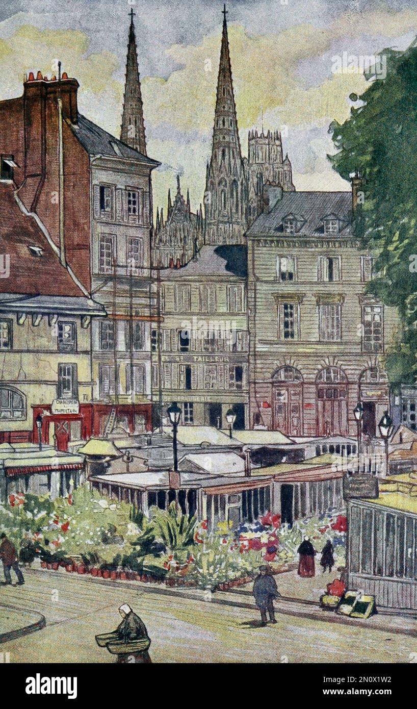 Die Türme von St. Ouen, Normandie, Frankreich, ca. 1905 Stockfoto