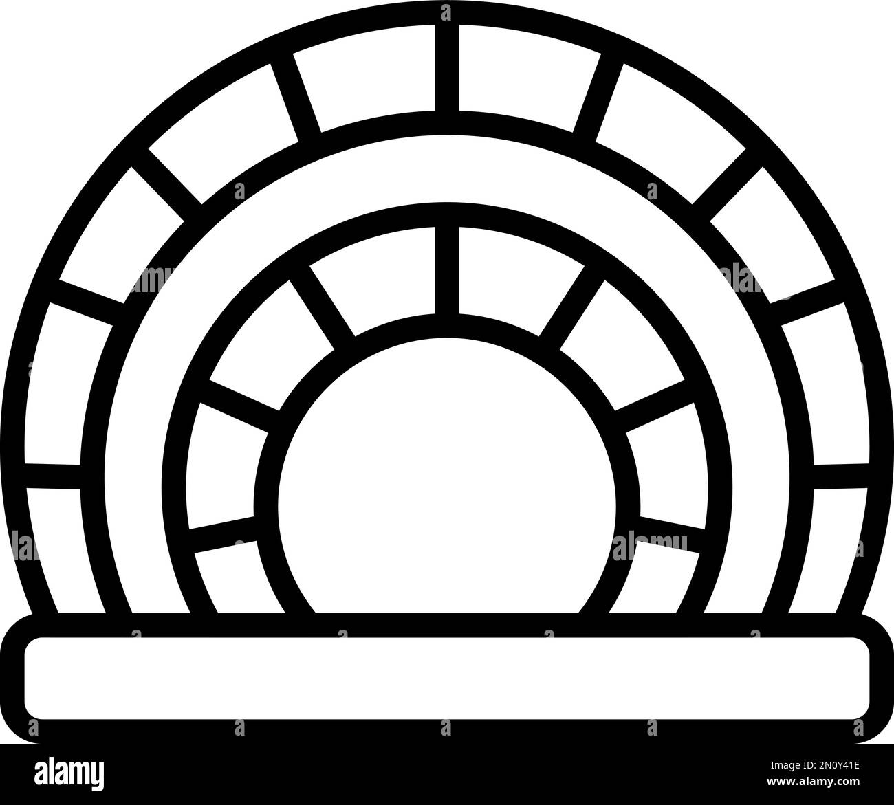 Konturvektor des Arbeitsamphitheater-Symbols. Alte Halle. Kulturtourismus Stock Vektor