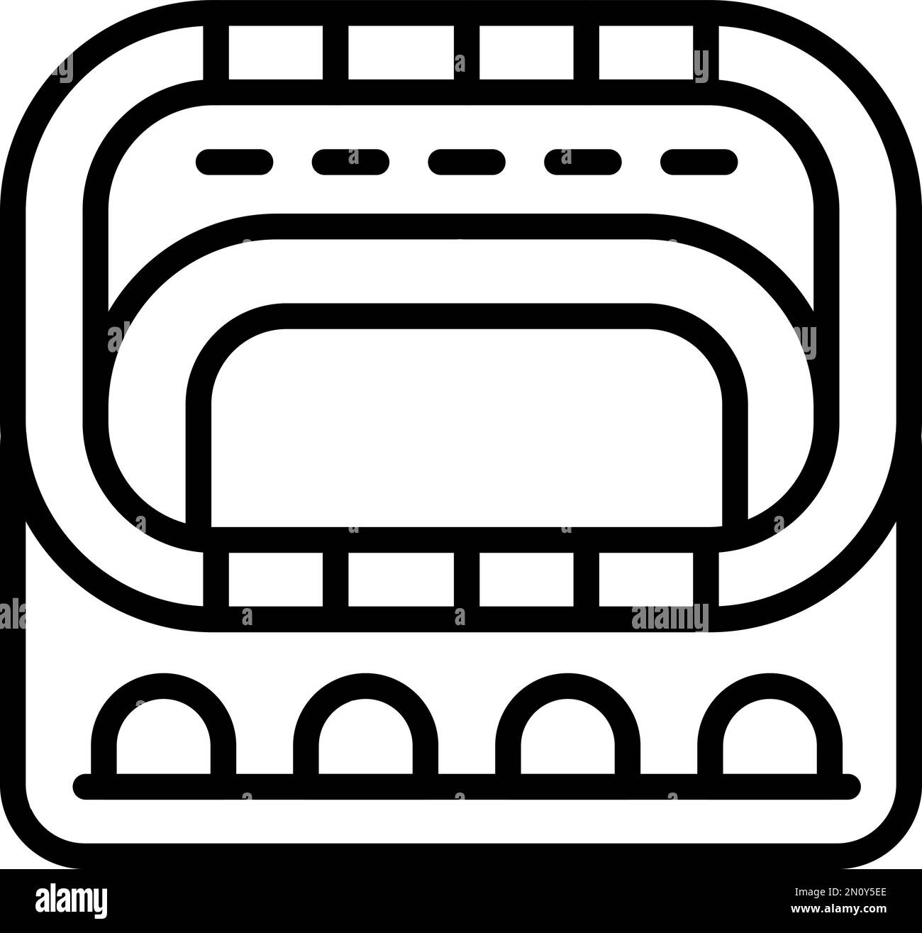 Konturvektor des Amphitheater-Symbols. Uraltes Werk. Alte Halle Stock Vektor