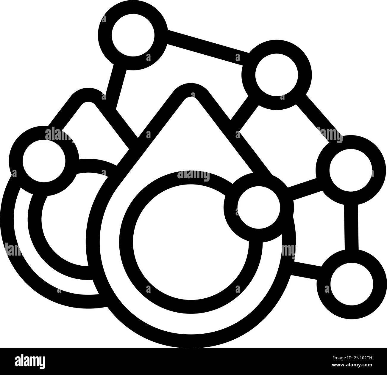 Umrissvektor des Calciumstruktursymbols. Aminopeptid. Saures Protein Stock Vektor