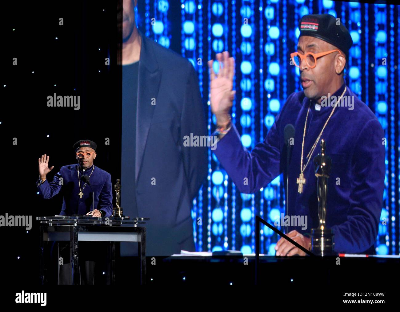 Spike Lee accepts an honorary Oscar at the Governors Awards at the Dolby Ballroom on Saturday, Nov. 14, 2015, in Los Angeles. (Photo by Chris Pizzello/Invision/AP) Stockfoto