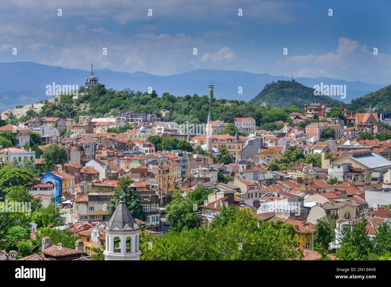 Panorama, Altstadt, Plowdiw, Bulgarien, Europa Stockfoto