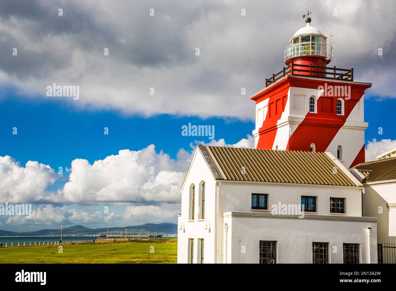 Leuchtturm, Green Point Leuchtturm in Mouille Point, Kapstadt, Südafrika, Westkap, Afrika Stockfoto