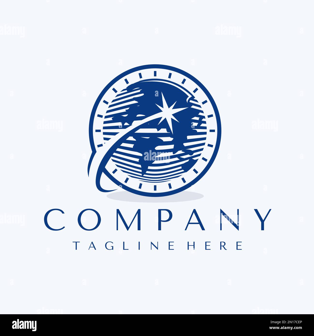 Moderne Designvorlage für globale Unternehmenslogos. Abstraktes STAR Earth Logo. Stock Vektor