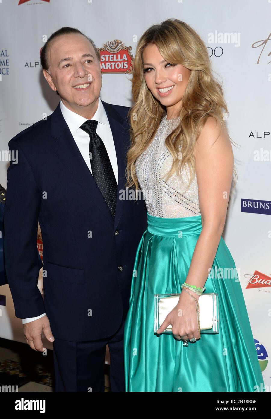 Tommy Mottola, left, and Thalia attend the Global Lyme Alliance Inaugural Gala at Cipriani 42nd Street on Thursday, Oct. 8, 2015, in New York. (Photo by Evan Agostini/Invision/AP) Stockfoto