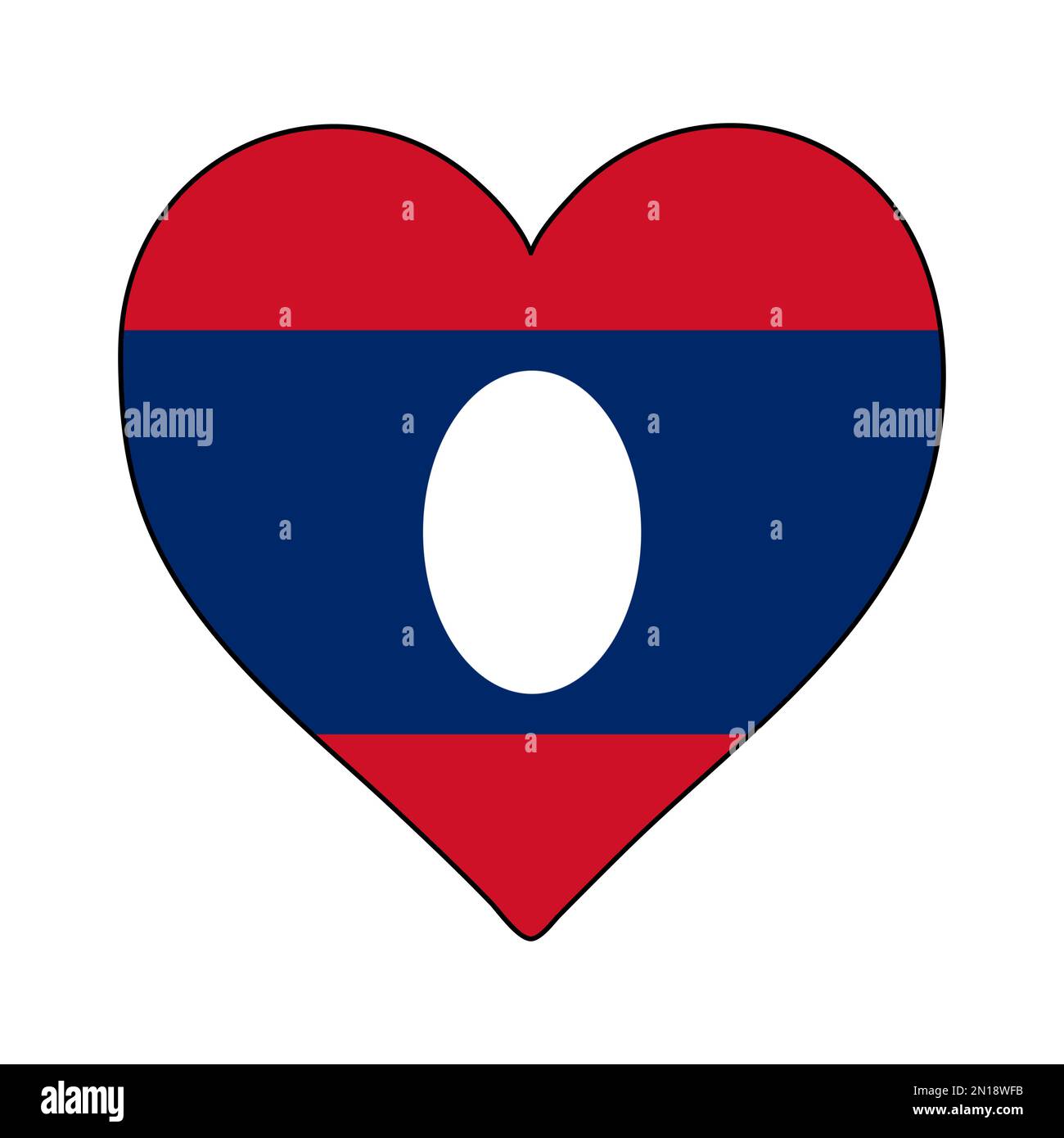 Laotische Herzform-Fahne. Ich Liebe Laos. Besuchen Sie Laos. ASEAN. Asien. Grafische Konstruktion Von Vektordarstellungen. Stock Vektor