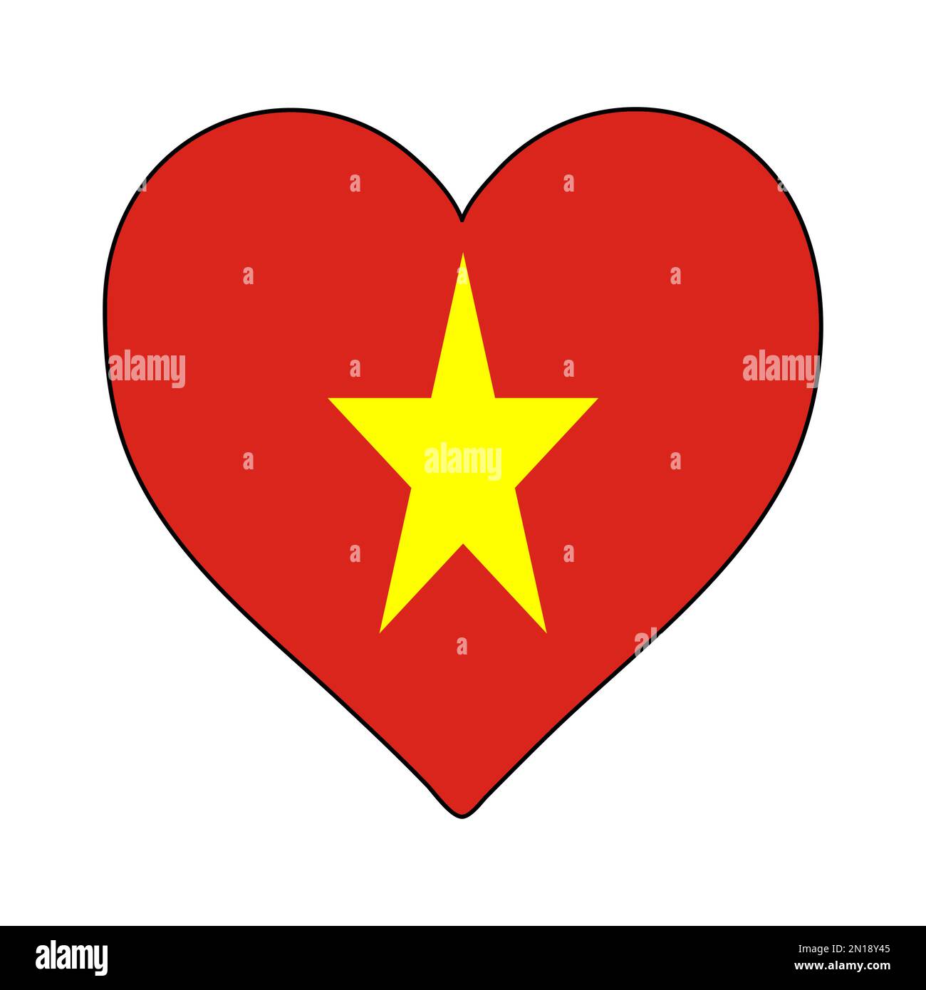 Vietnam-Herzform-Flagge. Ich Liebe Vietnam. Besuchen Sie Vietnam. ASEAN. Asien. Grafische Konstruktion Von Vektordarstellungen Stock Vektor