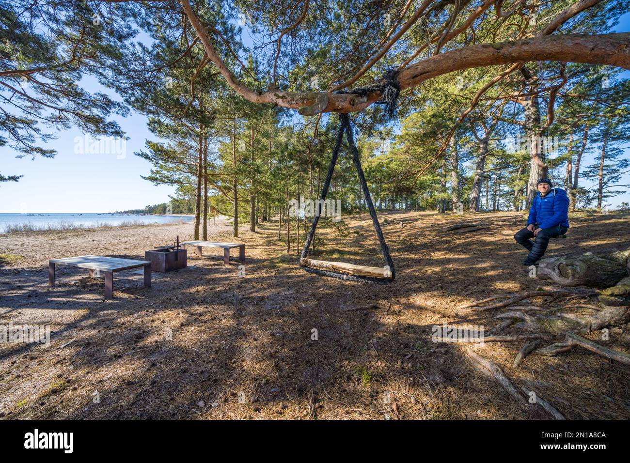 Ein Frühlingstag auf der Insel Norra Sandö, Porvoo, Finnland Stockfoto