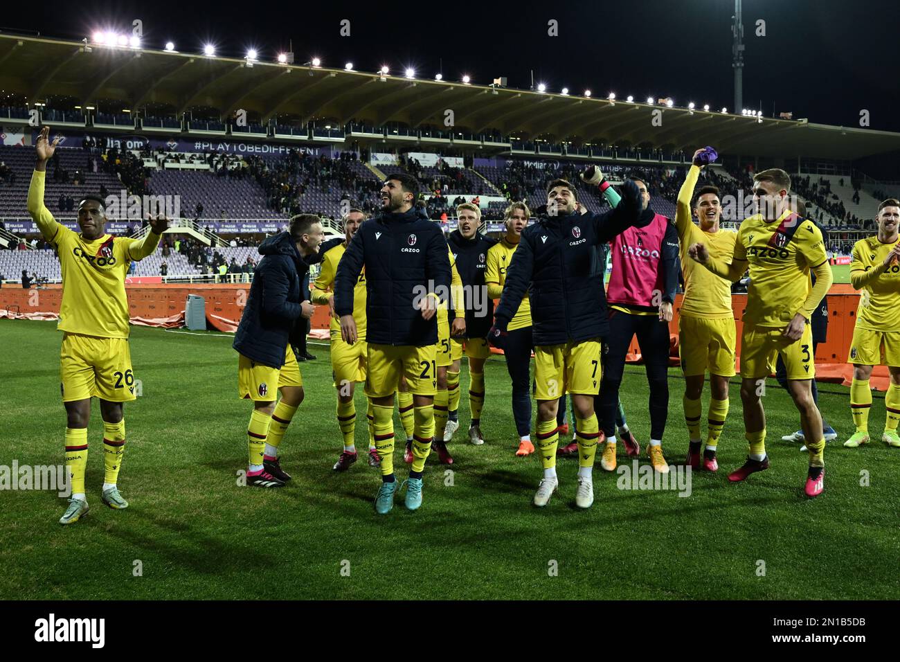 Letzte Freude (Bologna) beim Spiel der italienischen Serie A zwischen Fiorentina 1-2 Bologna im Artemio Franchi Stadion am 5. Februar 2023 in Florenz, Italien. Kredit: Maurizio Borsari/AFLO/Alamy Live News Stockfoto
