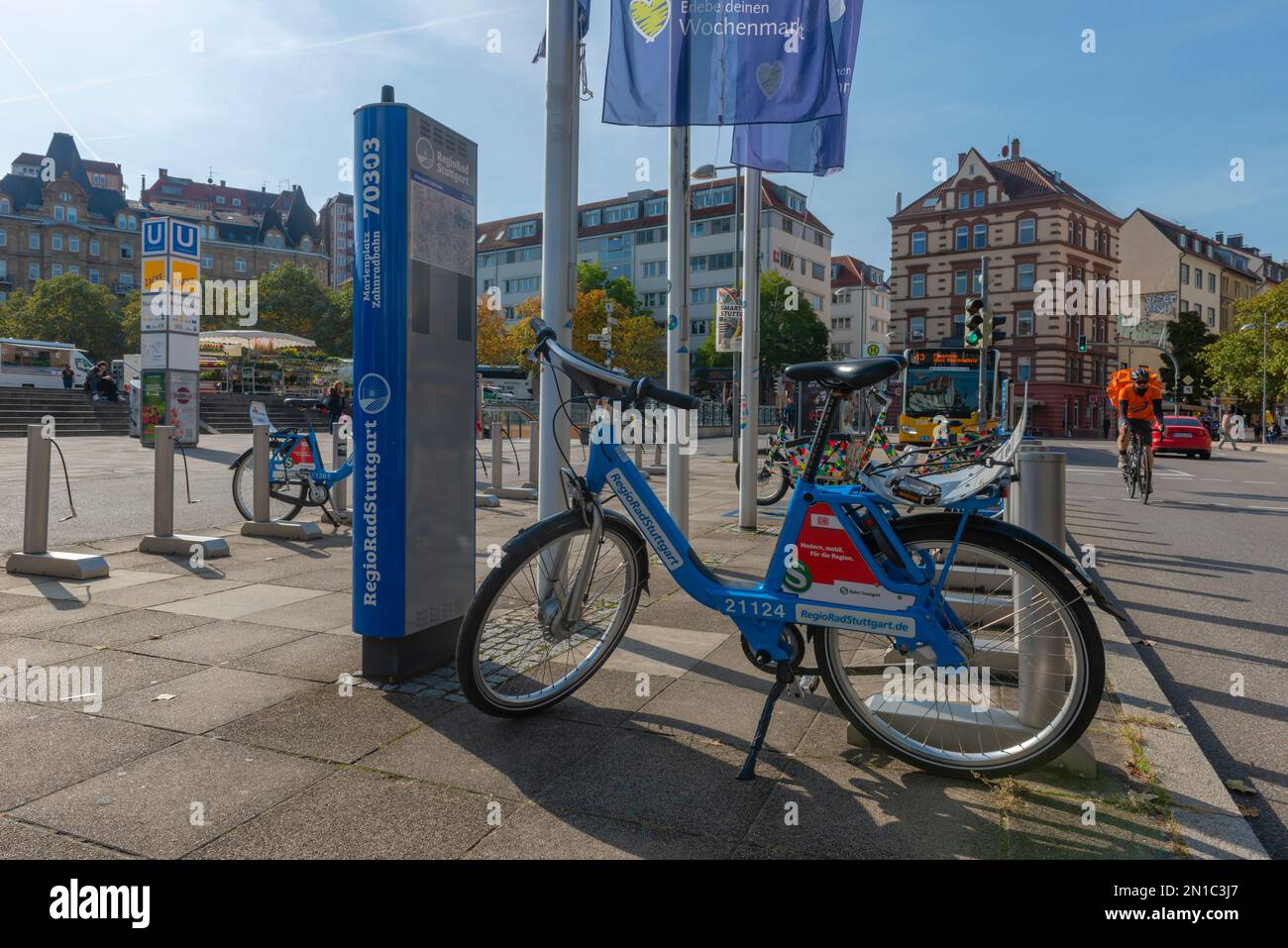 Regiorad, Pedelecs, Rad Mobilität am Marienplatz Stuttgart Stockfoto