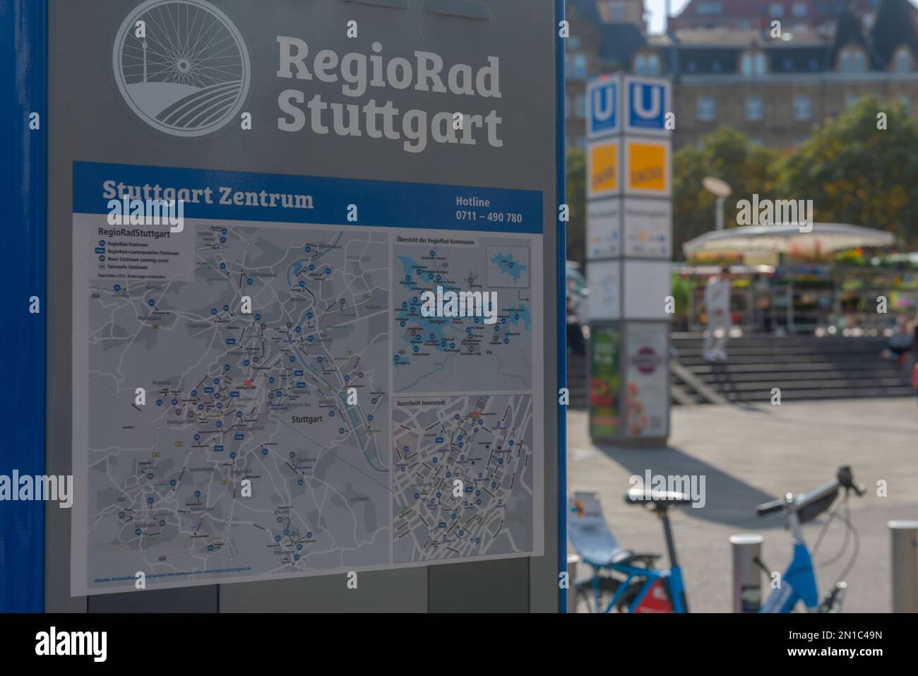Regiorad, Pedelecs, Rad Mobilität am Marienplatz Stuttgart Stockfoto