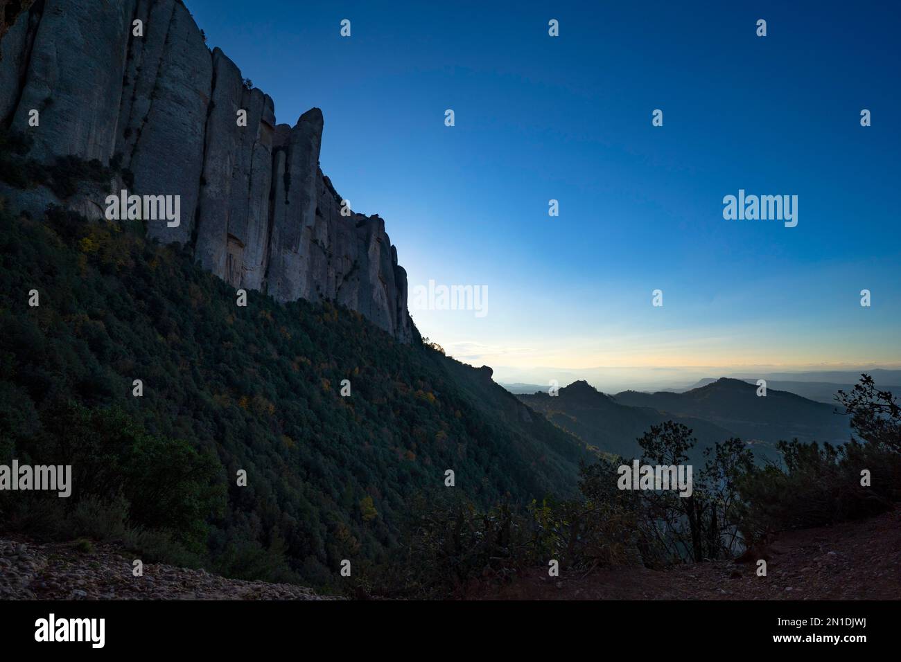 La Roca Foradada, Las Agulles, Montserrat, Berg, Katalonien, Spanien. Copyright Dave Walsh 2022. Stockfoto