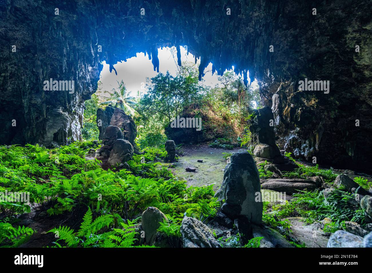 A'eo Höhle, Rurutu, Australinseln, Französisch-Polynesien, Südpazifik, Pazifik Stockfoto