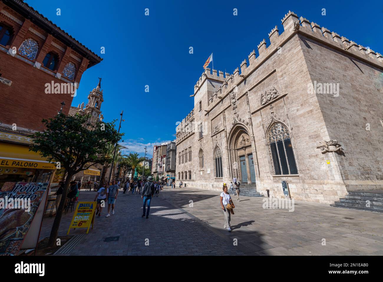 Schloss Lonja de la Seda, UNESCO-Weltkulturerbe, Valencia, Spanien, Europa Stockfoto